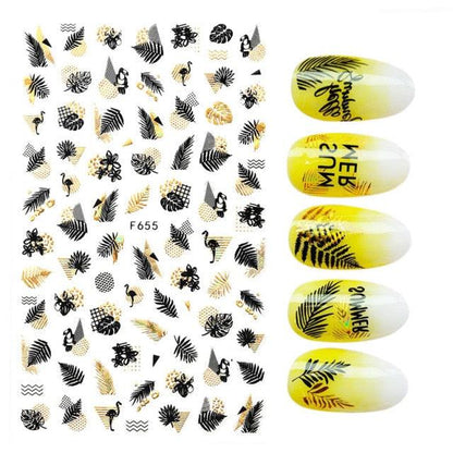 3D Nail Stickers Leaves Butterfly Panda Love Heart Design Stickers For Nails Manicure Foil Nail Art Decor  Girls Manicure Decoration Nail Art Supplies 3D Self-Adhesive Nail Decals Designer Nail Stickers for Acrylic Nails