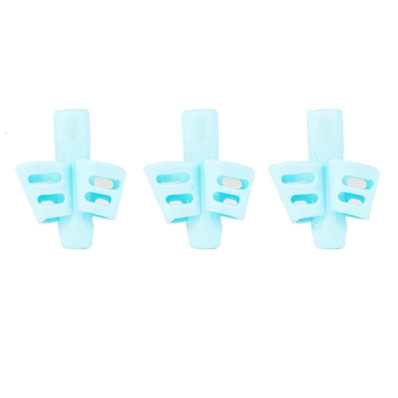 3Pcs/Set Soft Silica Pencil Grasp Two-Finger Gel Pen Grips Children Writing Training Correction Tool Pens Holding for Kids Gifts Children's School Supplies Triangular Correction Children's Writing Tool