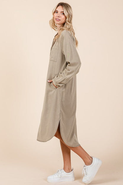Button Down Long Sleeve Shirt Dress For Women – Timeless, Versatile, Classic, and Sophisticated Wardrobe Essential