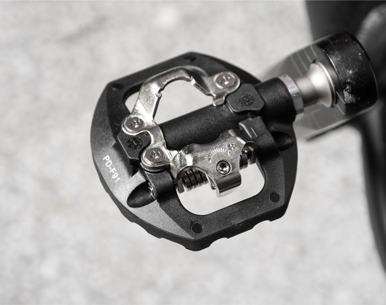 Black nylon DU + bearing Mountain Clipless Bike Bicycle Cycling Pedals Cleats Pedal Bicycle Bike Pedals Road Bicycle Pedals Cleats Set Clipless Pedals Compatible With Mountain BIkes