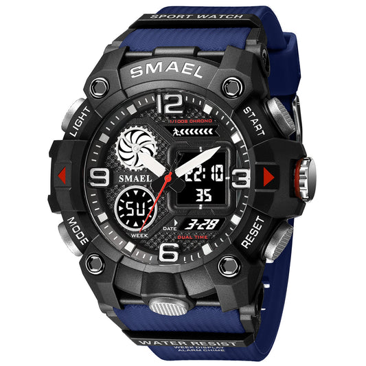 Sport Watch For Men WIth Dual Time Waterproof 50M Miliatry Watches Chronograph Alarm Army Wristwatch