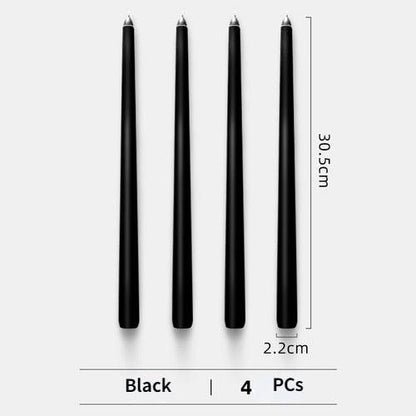 4pc Unscented 12" Candles Colored Long Stick Candle Smokeless Home Wedding Centerpiece Birthday Candle Tall Taper Candles Dripless Unscented Dinner Candle Paraffin Wax Candles