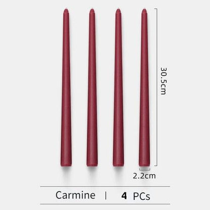 4pc Unscented 12" Candles Colored Long Stick Candle Smokeless Home Wedding Centerpiece Birthday Candle Tall Taper Candles Dripless Unscented Dinner Candle Paraffin Wax Candles