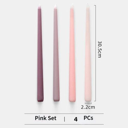4pc Unscented 12" Candles Colored Long Stick Candle Smokeless Home Wedding Centerpiece Birthday Candle Tall Taper Candles Dripless Unscented Dinner Candle Paraffin Wax Candles
