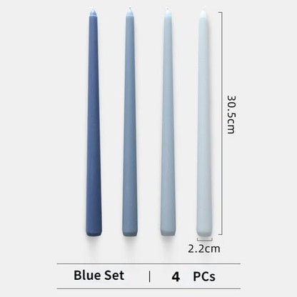 4pc Unscented 12" Candles Colored Long Stick Candle Smokeless Home Wedding Centerpiece Birthday Candle Tall Taper Candles Dripless Unscented Dinner Candle Paraffin Wax Candles