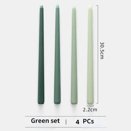 4pc Unscented 12" Candles Colored Long Stick Candle Smokeless Home Wedding Centerpiece Birthday Candle Tall Taper Candles Dripless Unscented Dinner Candle Paraffin Wax Candles