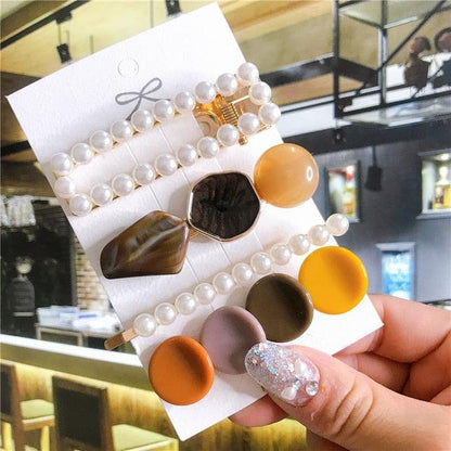 4pcs/set Women Hair Accessories Jewelry Korean Simulation Pearl Barrette Love Hearts Hair Clips For Girls Pink Hairpins Wedding Hair Accessories for Brides and Bridesmaids