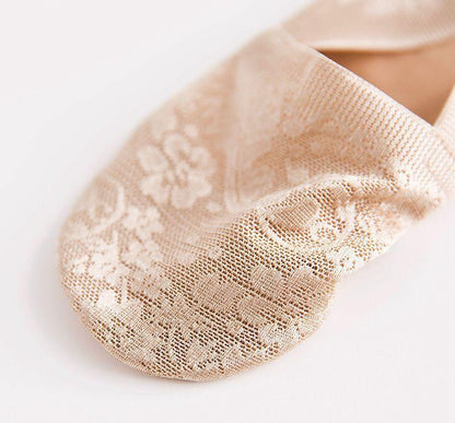 5 Pairs Fashion Women Girls Summer Socks 7 Color Style Lace Flower Short Sock Antiskid Invisible Ankle Socks For Women
