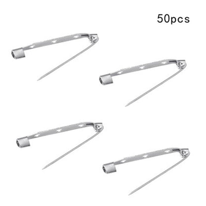 50 Pcs/Lot 15 20 25 30 35 mm 40mm Brooch Clip Base Pin Safety Pin Brooch Set Blank Base For Jewelry Making Supplies Bar Pins Brooch Pin Backs Safety Clasp Gold and Silver Safety Pins