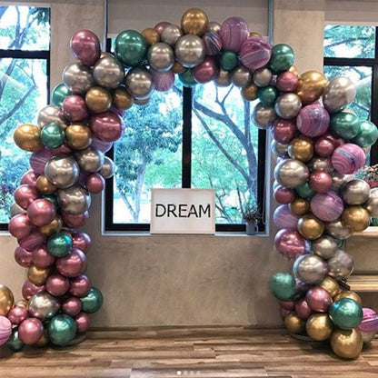 50/100pcs Metallic Latex 5/10/12 Inch Gold Silver Chrome Birthday Balloons With Accessories For Christmas And Party Decorations Wedding Decorations