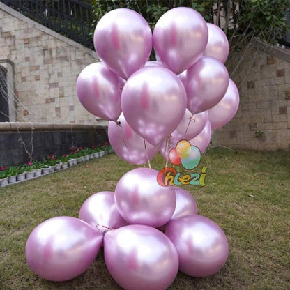 50/100pcs Metallic Latex 5/10/12 Inch Gold Silver Chrome Birthday Balloons With Accessories For Christmas And Party Decorations Wedding Decorations
