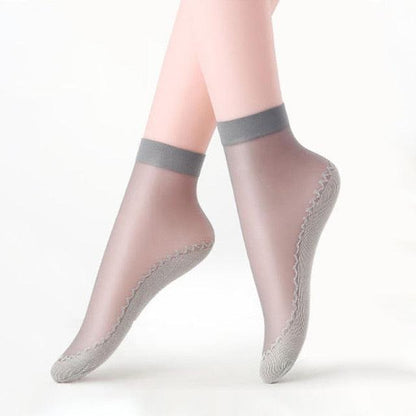 5/10 Pairs New Summer Velvet Silk Women Socks Pack Cotton Bottom Soft Fashion Ultrathin Breathable Transparent Socks Set
