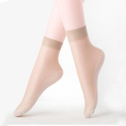 5/10 Pairs New Summer Velvet Silk Women Socks Pack Cotton Bottom Soft Fashion Ultrathin Breathable Transparent Socks Set