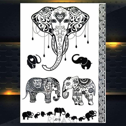 53 Sheets Black Lace Temporary Tattoos Sticker Butterfly Flower Fake Tatoo Sticker Sexy  Black Henna Temporary Tattoos For Women