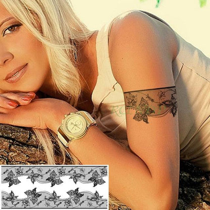 57 Sheets Temporary Tattoo Stickers Set Waterproof Temporary Tattoo Waist Arm Modern Stylish Big Black Tattoos For Womens Mens
