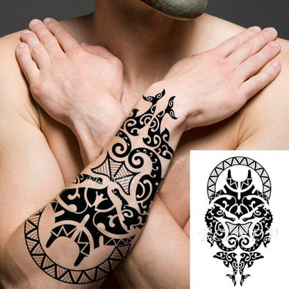 57 Sheets Temporary Tattoo Stickers Set Waterproof Temporary Tattoo Waist Arm Modern Stylish Big Black Tattoos For Womens Mens
