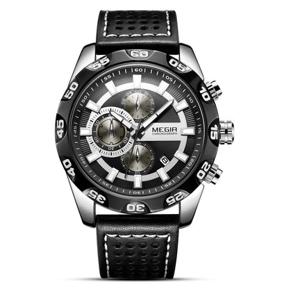 Luxury Men Fashion Watches Quartz Wrist Watches Military Casual Leather Strap Waterproof Elegant Watch