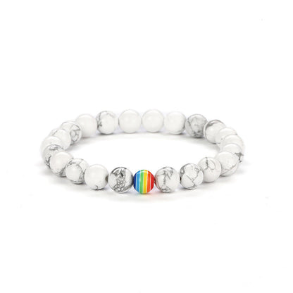 2Pcs/set White Black Couple Magnetic Bracelets Natural Stone Matching Bracelet Magnetic Beaded Bracelets Set Attraction Friendship Relationship Wish Bracelet Gift For Women Men Him Her Best Friends