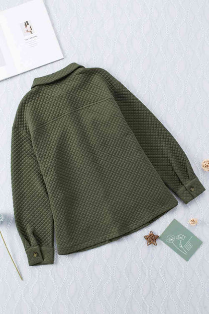 Comfortable Button-Down Collared Jacket Classic Lightweight Classic Design With Pockets