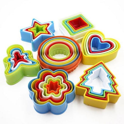 5Pcs/set Silicone Heart Star Xmas Tree Shape Cookies Cutter Molds Biscuit Plunger Forms For Baking Mousse Cake Decor Tools Cookie Cutter Set Biscuit Cutter Set Multi-size Sandwich Fondant Cake Cutter