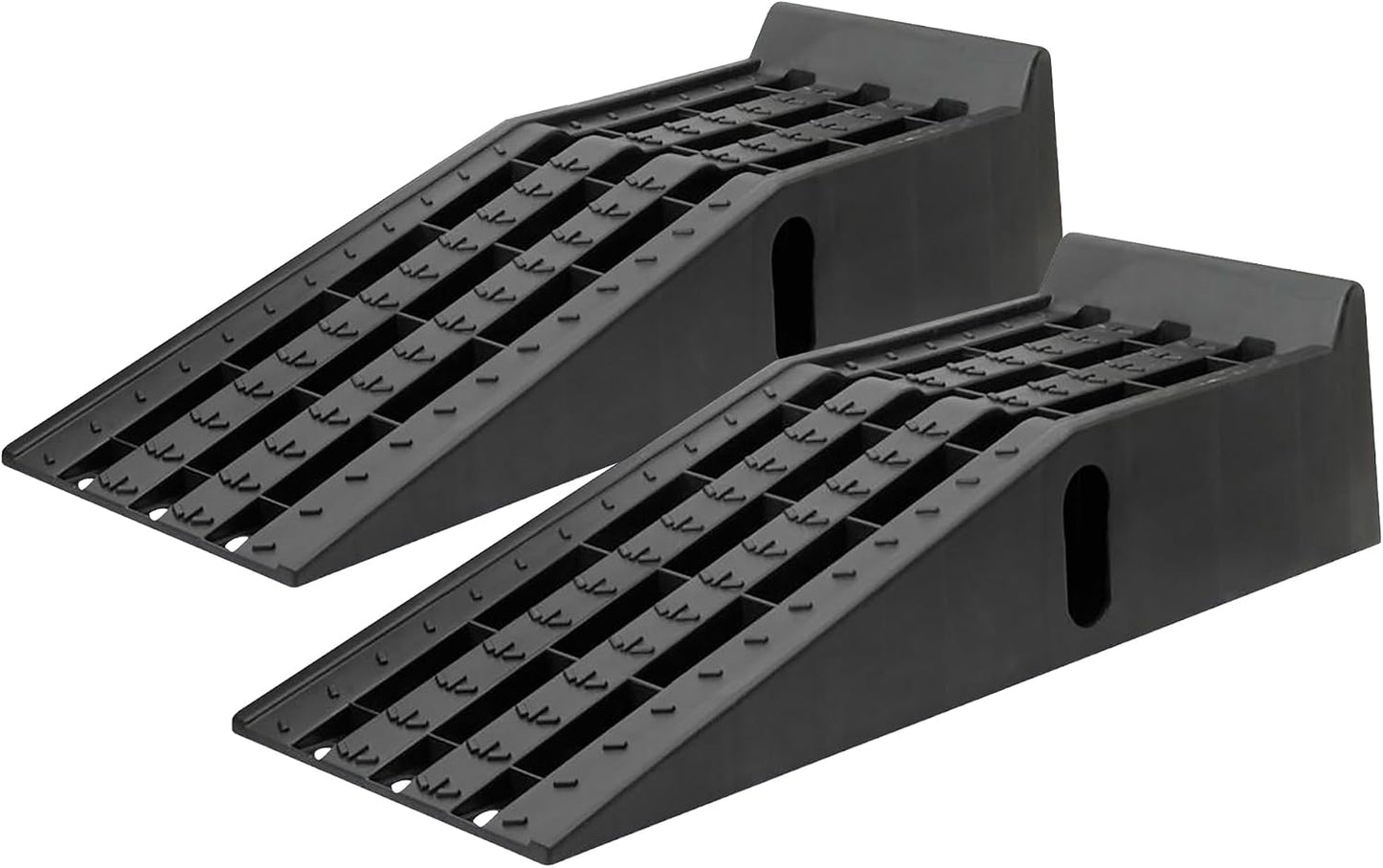 Ironton Poly Car Ramp Set, 12,000-Lb. GVW, 35.5in.L x 12in.W, 2-Pc. | High-impact construction, 6, 000-lb. capacity per ramp, Non-skid tread, Rubber feet, Fits cars/SUVs/trucks/vans