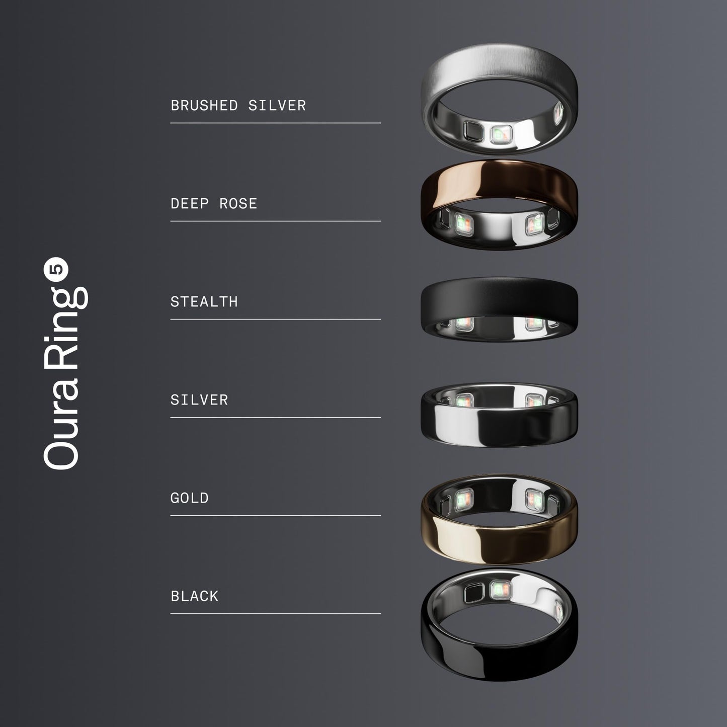 Oura Ring 5 - Silver - Size 8 - World’s Smallest Smart Ring - Sleep, Activity, Women’s Health, AI Advisor, 1 Week of Battery Life, Size Before You Buy, Android & iOS Compatible