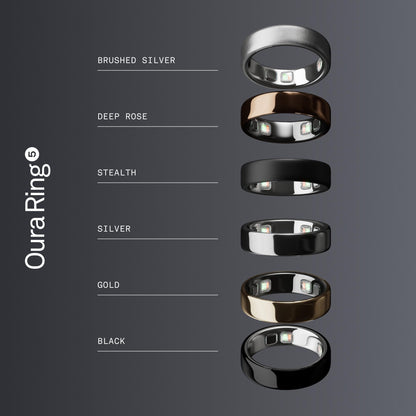 Oura Ring 5 - Silver - Size 8 - World’s Smallest Smart Ring - Sleep, Activity, Women’s Health, AI Advisor, 1 Week of Battery Life, Size Before You Buy, Android & iOS Compatible