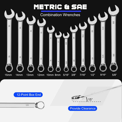 Prostormer Mechanic Tool Set, 240-Pieces Universal Household Auto Repair Tool Kit with Heavy Duty Aluminium Tool Box