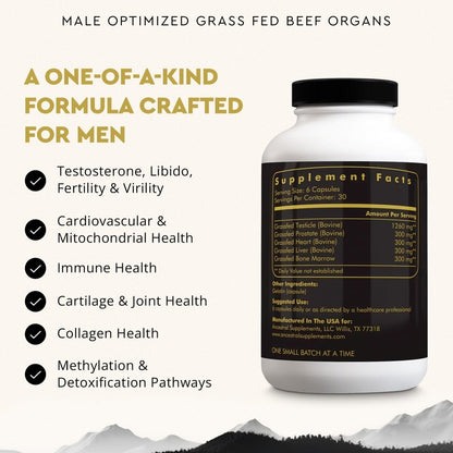 Ancestral Supplements Beef Liver Support Capsules, Iron & Energy, 180 Ct | Freeze-dried, Non-GMO Liver Rich in Heme Iron, Vitamin A & B12; Grass-fed, Desiccated, Vital Liver Support, Natural Liver
