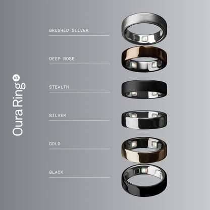 Oura Ring 5 - Silver - Size 8 - World’s Smallest Smart Ring - Sleep, Activity, Women’s Health, AI Advisor, 1 Week of Battery Life, Size Before You Buy, Android & iOS Compatible