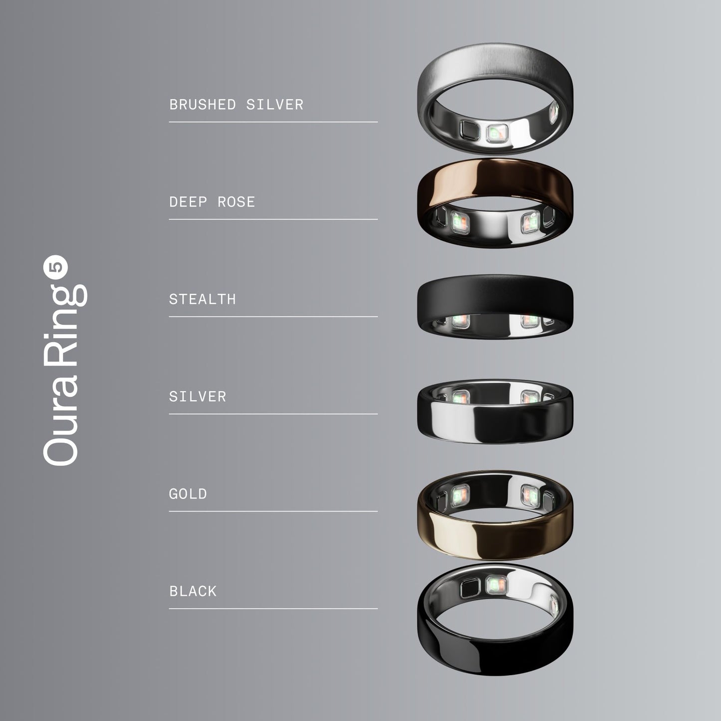 Oura Ring 5 - Silver - Size 8 - World’s Smallest Smart Ring - Sleep, Activity, Women’s Health, AI Advisor, 1 Week of Battery Life, Size Before You Buy, Android & iOS Compatible