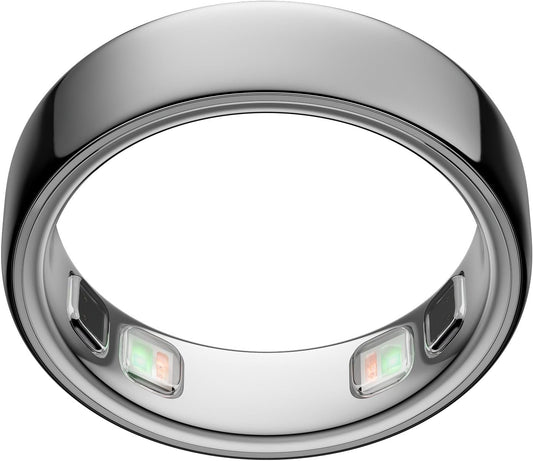 Oura Ring 5 - Silver - Size 8 - World’s Smallest Smart Ring - Sleep, Activity, Women’s Health, AI Advisor, 1 Week of Battery Life, Size Before You Buy, Android & iOS Compatible
