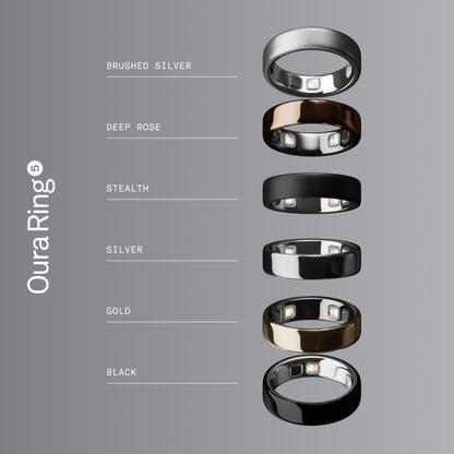Oura Ring 5 - Silver - Size 8 - World’s Smallest Smart Ring - Sleep, Activity, Women’s Health, AI Advisor, 1 Week of Battery Life, Size Before You Buy, Android & iOS Compatible