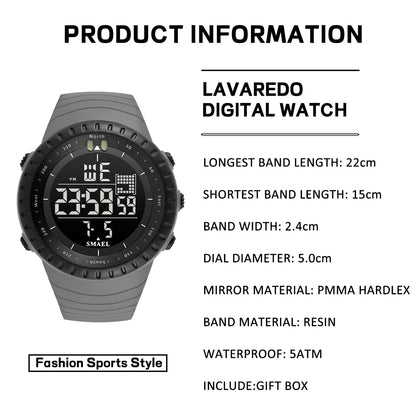 L LAVAREDO Mens Digital Watch Sports Military Watches Waterproof Outdoor Chronograph Wrist Watches for Men with LED Back Ligh/Alarm/Date