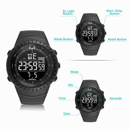 L LAVAREDO Mens Digital Watch Sports Military Watches Waterproof Outdoor Chronograph Wrist Watches for Men with LED Back Ligh/Alarm/Date