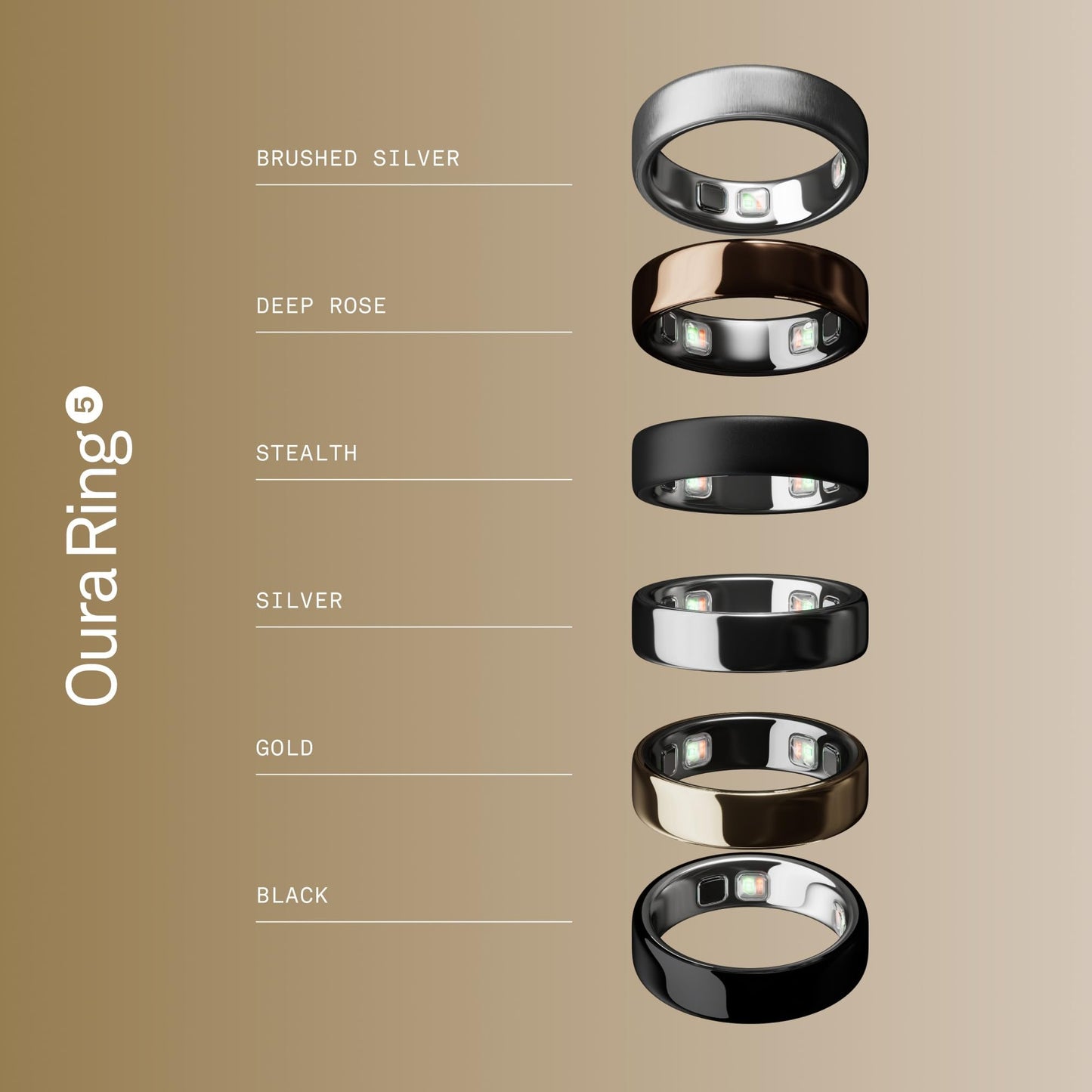 Oura Ring 5 - Silver - Size 8 - World’s Smallest Smart Ring - Sleep, Activity, Women’s Health, AI Advisor, 1 Week of Battery Life, Size Before You Buy, Android & iOS Compatible