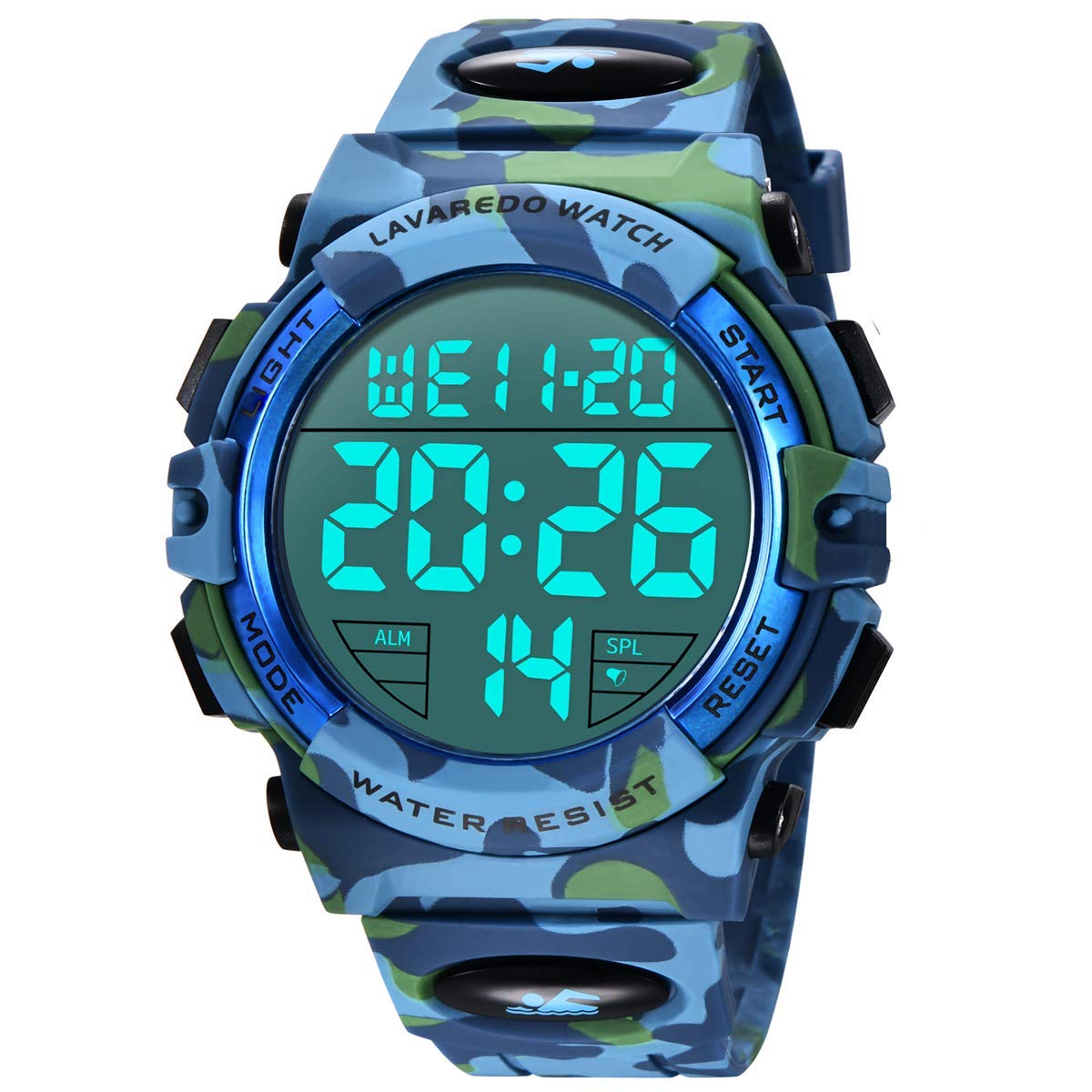 L LAVAREDO Mens Digital Watch Sports Military Watches Waterproof Outdoor Chronograph Wrist Watches for Men with LED Back Ligh/Alarm/Date