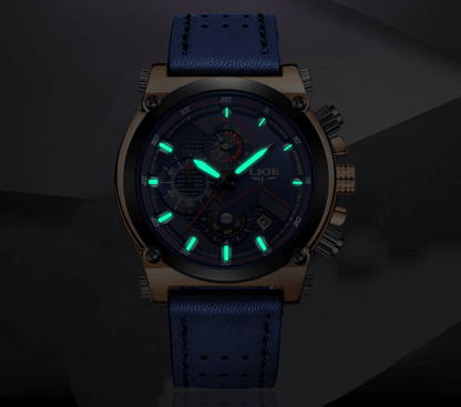 Men's Waterproof Modern Watch With Leather Belts, Stainless Steel Case Excellent Look Perfect Gift