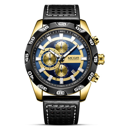 Luxury Men Fashion Watches Quartz Wrist Watches Military Casual Leather Strap Waterproof Elegant Watch