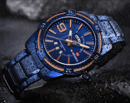 Men's  Luxury Stainless steal Waterproof Watch With Day And Date Display Unique Design Perfect Gift In Modern Metal Men  Wrist Watch Design