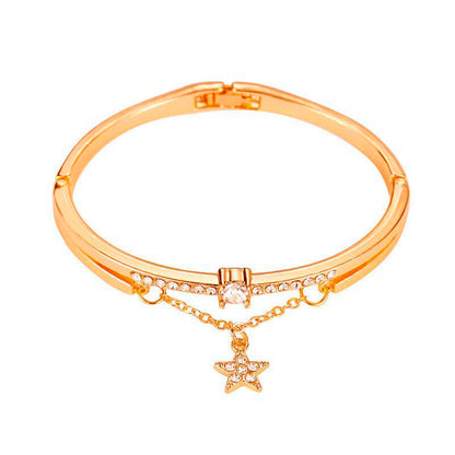 Rose Gold Stainless Steel Bracelets & Bangles Female Heart Forever Love Charm Bracelet For Women