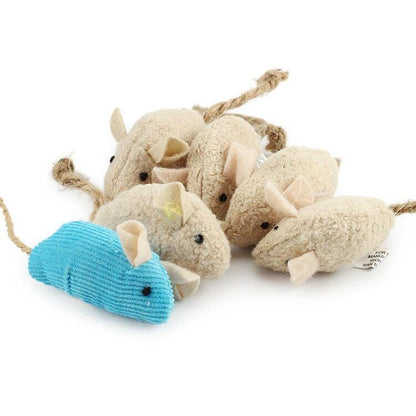6pcs/lot Mix Pet Toy Catnip Mice Cats Toys Fun Plush Mouse Cat Toy For Kitten Skitter Critters Cat Toy Value Pack