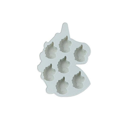 7 Cells Cute Unicorn Silicone Cake Molds No Smell Food Grade Material For Candle, Fondant, Biscuit, Dessert, Chocolate Molds Mini Unicorn Head Ice Cube Tray, Unicorn Silicone Molds Set For Chocolate Candy Cake Cupcake Soap Baking