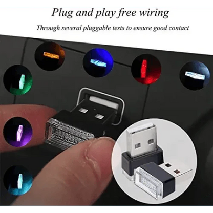 7 Color Lights LED Mini USB Ambient Neon Interior Light Car Accessories Cars Gadgets Bright Colors