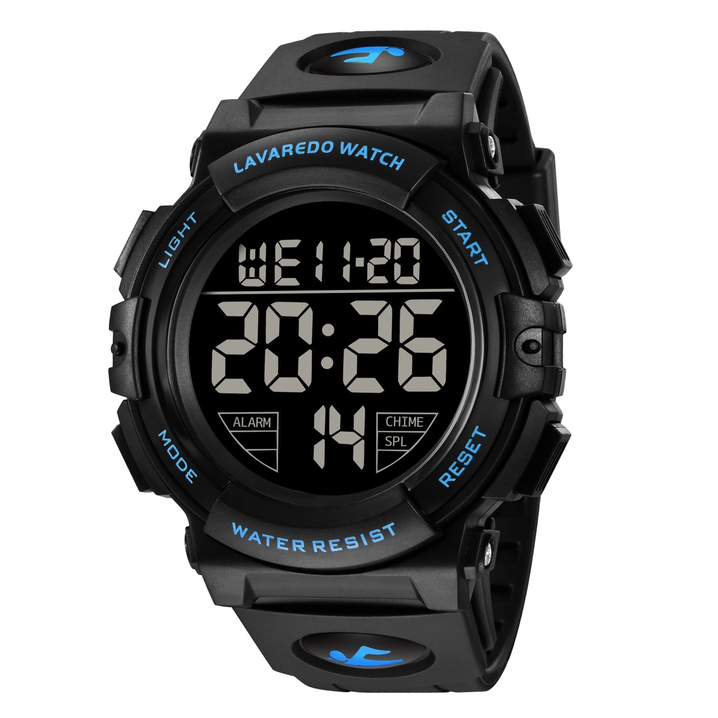 L LAVAREDO Mens Digital Watch Sports Military Watches Waterproof Outdoor Chronograph Wrist Watches for Men with LED Back Ligh/Alarm/Date