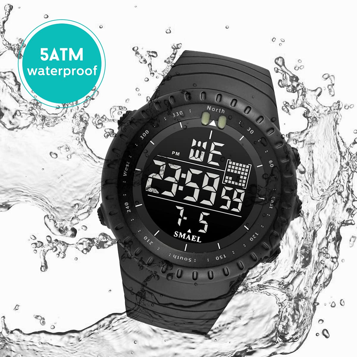 L LAVAREDO Mens Digital Watch Sports Military Watches Waterproof Outdoor Chronograph Wrist Watches for Men with LED Back Ligh/Alarm/Date