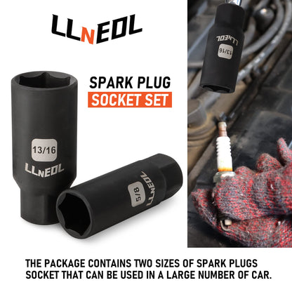 LLNEDL Impact Socket Set 3/8 Drive,95Pcs Deep&Shallow Socket Wrench Set,6 Point Metric&Standard Full |5/16"-3/4",8-22mm| with Spark Plug Sockets,72T Ratchet Handle, Screwdrivers for Automotive&Home