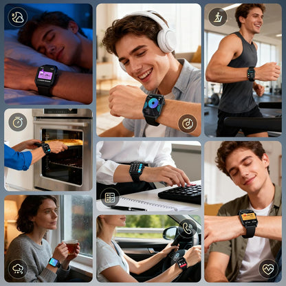 Smart Watch for Men, 120+ Sports Modes Smartwatch with 1.83" HD Touchsreen, Sleep Monitor, IP67 Waterproof, Bluetooth Call & Music Control Fitness Watch for iPhone/Android Black