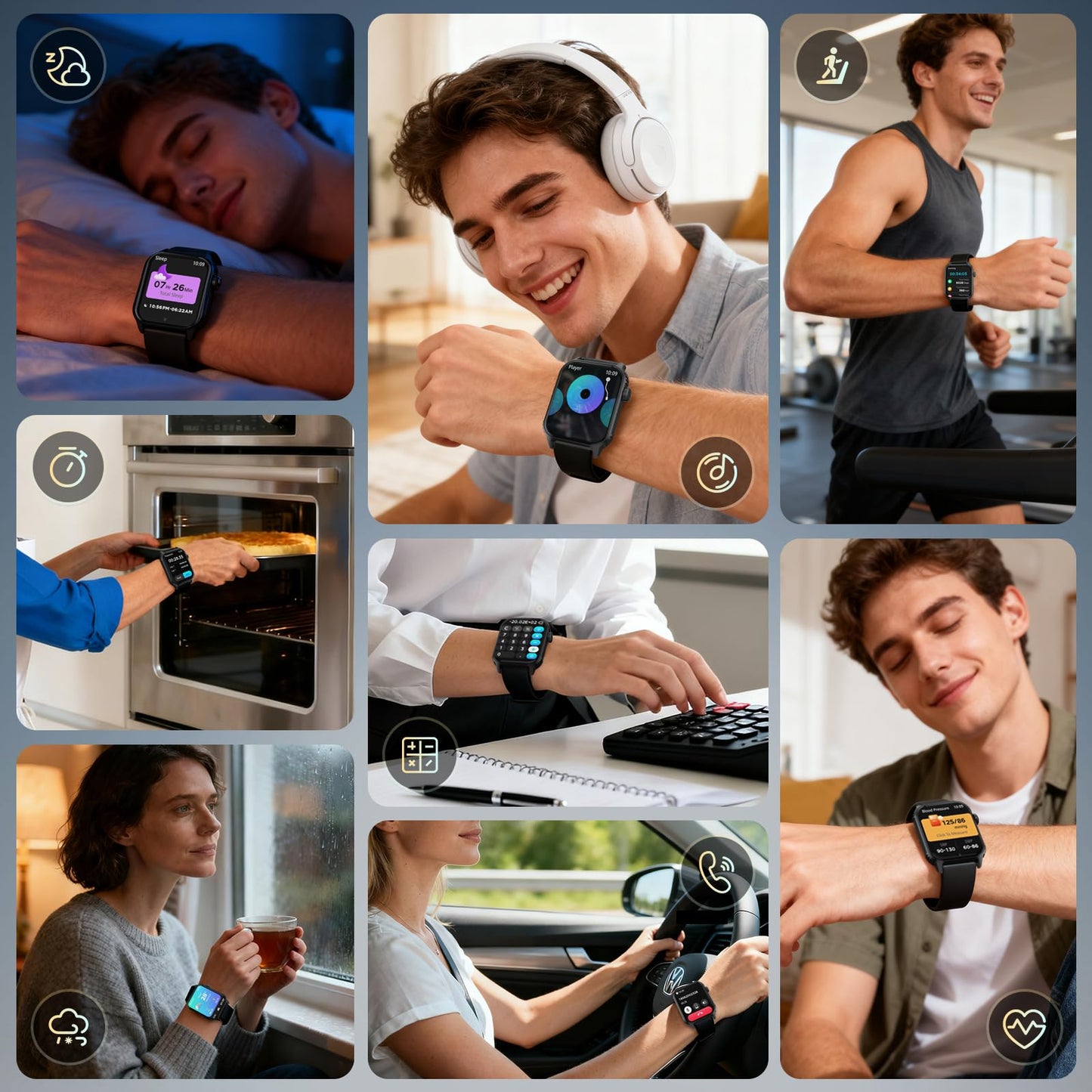 Smart Watch for Men, 120+ Sports Modes Smartwatch with 1.83" HD Touchsreen, Sleep Monitor, IP67 Waterproof, Bluetooth Call & Music Control Fitness Watch for iPhone/Android Black