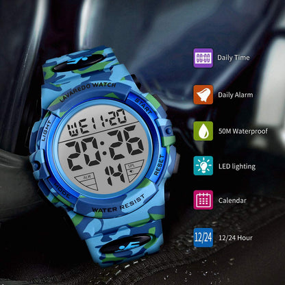 L LAVAREDO Mens Digital Watch Sports Military Watches Waterproof Outdoor Chronograph Wrist Watches for Men with LED Back Ligh/Alarm/Date